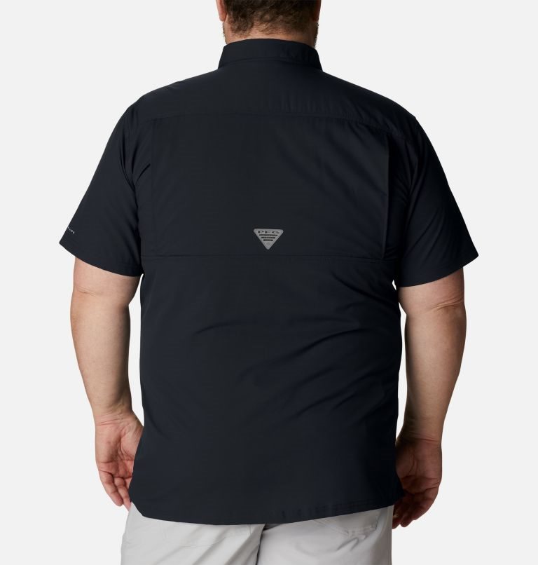 Men's Columbia PFG Slack Tide Camp Shirts Black | Plus Size CA-O6C31